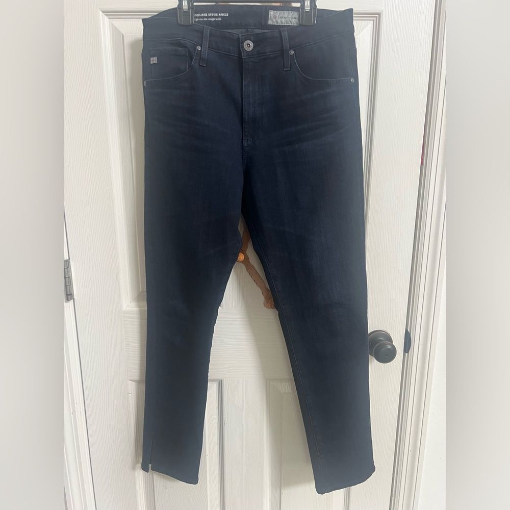 AG Anthropologie The High Rise Stevie Ankle Jeans with split at the ankle 29R